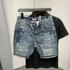 Sumpi estivi raschiati slip slim cot slip shorts modalità pantaloni corti per jeans blu personalizzati 240430