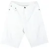 Pure White Lose Plus Size Hip-Hop Jorts Herren geschnittene Denim-Shorts Solid 240430