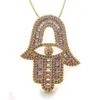 MHS Sun 1PC Kvinnor Cubic Zircon Jewelry with Evil Eye of Horus AAA Hands Pendant Necklace Chain Choker for Women Men Gift 2107211951912274
