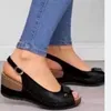Сандалии для женщин 2024 Лето мягкая подошва -подошва высокие туфли на каблуках женский клин с платформой Zapatos mujer