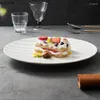 Assiettes Pure Blanc Stripe Steak Céramique Plaque Snack Snack Sushi Restaurant Molecular Cuisine Specialty Table Varelle