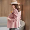 Abiti da donna 2024 Autunno primavera Blazer Blazer Donna Blazer Blazer Blazer Solid Slim Lady Office Campo da donna