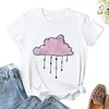 Frauen Polos Purpur Regenwolke Aquarell T-Shirt Dame Kleidung lustige Anime Sommerkleidung