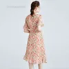Plus size jurk, hoogwaardige damesmoerbeibes zijden zomerprint a-lijn rok
