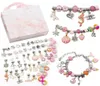 Bracelets de charme Bracelete infantil fabricação de kits de kit de miçangas criativas DIY DIY Jóias de cristal jóias infantil Caixa de presente rosa set7242499