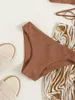 Swimwear da donna 3 pezzi 3 pezzi marrone croce bikini da bagno da bagno mini gonna da bagno 2024 piscina da bagno piscina da bagno