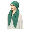 Vêtements ethniques Plaine musulmane Hijab Turban Pré-attaché Femmes Femmes Bonnet Bonnet Cap Bandana Perte de cheveux Perte Swine