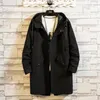 Jaquetas masculinas com capuz Windbreaker Jacket Vintage Camping Militar de Caminhada ao ar livre Men roupas casuais negócios longos casacos de trincheira