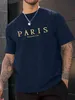Paris romantischer Stadtbrief Grafikdruck Tees Männer T -Shirt Sommer loser Kleidung Baumwolle Übergröße Tshirt Street Soft Tops 240425