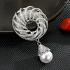 Brooches White Pearl Crystal Rhinestones Flower Brooch Pins For Women Girl Wedding Jewelry Gift Girlfriend Wholesale