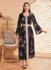 Abbigliamento etnico stampato eid abayas jalabiya marocain kaftan women abito da sera musulmano Dubai Turchia Ramadan Islamic Caftan
