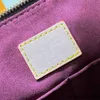 Luis vintage lvvl lvity lvse fiore trasversale borse borsetti vecchi sacchetti di sponnera per le lettere giallo manico in pelle manico in pelle rimovibile cinghia da donna tasca di moda 30 cm