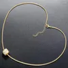 Halsbandörhängen Set Zhukou 18K guldpläterade kubiska zirkoniumspakspärlor med naturstenpärlhantverk för kvinnors smycken: VL446