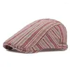 Berets Vintage Art Painter Stripes, чтобы сделать старую шляпу передней шляпу молодые мужчины и женщины уличные повседневные кепку для всех матчей