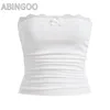 Zbiorniki damskie Abingoo y2k estetyczne harajuku kobiety najlepsze letnie solidne topy bez ramiączek emo dziewczęta koronkowe patchwork śliczne mini tube mini tube