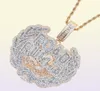 HBP Iced Out Bling CZ Letter Road Runna Penden Countale Cubic Циркония Двухцветный цветной значок Charm Men Fashion Hip Hop Jewelry 2204289320