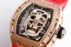 2024 Mens Watch 052 Swiss EUR Tourbillon movement Titanium case Natural rubber strap sapphire crystal mirror designer watches