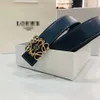 Fashion Double-sided Lychee Grain loewe Belt Luxury Men Women Designer Belt Width 3.8cm Gold Silver Smooth Buckle Leather Belts with box