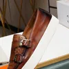Buty zwykłe Krokodyl Projekt oryginalny skórzane mokasyny męskie ręcznie robione mnich paski ślubne sukienka letnie obuwie dla mężczyzn