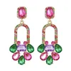 Pendientes colgantes Bohemio Cristal Geométrico Blanco Rojo Drop Gots de joyas de moda europea y americana