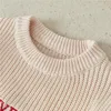 SUEFUNSKRY Born bébé fille garçon tricoté à manches longues d'automne d'hiver Pull de Noël imprimement lâche Pilor Casual Tops 240423