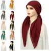 Vêtements ethniques Plaine musulmane Hijab Turban Pré-attaché Femmes Femmes Bonnet Bonnet Cap Bandana Perte de cheveux Perte Swine