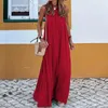 Casual Dresses Women's Fashion Sleeveless Halter Long Beach Dress Temperament Pending Woman Loose Bohemian A-Line