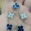 Four Leaf Grass New Peter Flower Bracelet Womens 925 Silver Material High Version MIIL