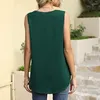 Damestanks 2024 Europa en de Verenigde Staten Summer Pure Color V Mouwloos Party Wear Casual Comfortable Vest