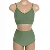 Bikini de maillots de bain pour femmes V Set Sexy Beachwear Two Piece Summer Swimsuit Fashion Solid 2024 Style