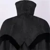 Męski okopa płaszcza gotycka płaszcz mężczyźni długa peleryna płaszcz z kapturem stały kolor luźny wiatr wietrzna wietrzna stojak na scenę Halloweenową scenę Halloween