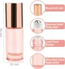 Lagringsflaskor 6 st 5 ml 0,17 oz rosa glasrulle för eteriska oljor parfym kosmetisk vätska rullar på med rosguldlock resor
