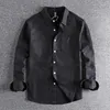 Chemises décontractées pour hommes Basic Minminalistes Hommes Veste de chemise Pure Coton Wasée Oxford Military Light Work Safari Style Mens Tops