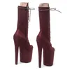 Dansskor Fashion Women 20cm/8inches Suede Upper Plating Platform Sexig High Heels Boots Pole 251