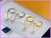 Классические женщины с серьгами с цепными серьгами ювелирные буквы круглые уходы дизайнеры золотые серебряные аксессуары.