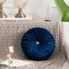 Decorative Figurines European Luxury Velvet Pillow Pad Round Handmade Pleated Pumpkin Seat Cushion 10 Colors