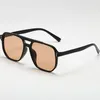 Sonnenbrille Frauen Männer Square Sonnenbrille Retro Polygon Frauen schwarze Vintage Fashion Ladies Doppelstrahl Brille