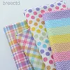 Fabric Multolor Plaid Polka Dot Cotton Digital Printing Fabric voor quilt Children Cleren Diy Handmade bij een halve meter D240503