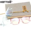 KOTTDO RETRO MENS Glazen frame mode Computer brillen Women Antibue Light Transparant Clear Pink Plastic 240425