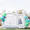 4,5 mlx4,5mwx3,5 mh (15x15x11,5ft) Full PVC White Wedding uppblåsbart studshus med Slide Bounce Castle Bouncer Tent Ultimate Combo Center for Kids