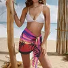 Femmes plage Wear Summer Femmes Imprimers Sarongs Sarongs Capings de maillot de bain Bikini Bikini enveloppe courte en mousseline de soie