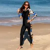 Kvinnors badkläder dykdräkt Kvinnor Jumpsuit One Piece Wetsuit Swimsuit långärmad badning surfing baddräkter dyk hud för