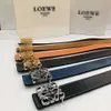 Fashion Double-sided Lychee Grain loewe Belt Luxury Men Women Designer Belt Width 3.8cm Gold Silver Smooth Buckle Leather Belts with box