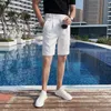 Abbigliamento del marchio British Syle Summer Leisure for Men Business Shortsmale Slim Fit Shubito a colori puro Plussure 29-36 240430