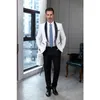 Abiti da uomo Groom White Suit 2 pezzi Design Stile a petto Singotto Smoking Formale Pantaloni eleganti giacca