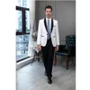Abiti da uomo Groom White Suit 2 pezzi Design Stile a petto Singotto Smoking Formale Pantaloni eleganti giacca