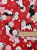 Ткань кошачья вишневая вишня чистая хлопчатобумажная ткань ручной работы ручной одежды красный японский стиль для шитья наполовину D240503
