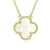 Designer ketting Vanca RPELS Hoge versie V-Gold Clover ketting met 18k gouden Rose Red Chalcedony Agate en witte schaal Pendant Collarbone Chain