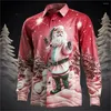 Chemises décontractées pour hommes chemises de Noël graphiques de flocons de neige verte 3D imprimer des boutons de manches de rue créatrice de mode