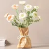 Paper Bag Vase White Ceramic Flower Vase Unique Grab Crinkle Design Boho Decorative Vases for Modern Home Decor Wedding 240422